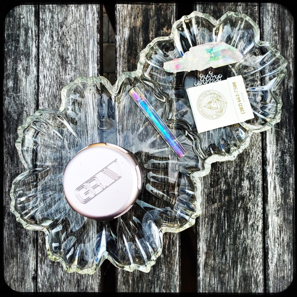 Vintage Glass Accessories Holder.